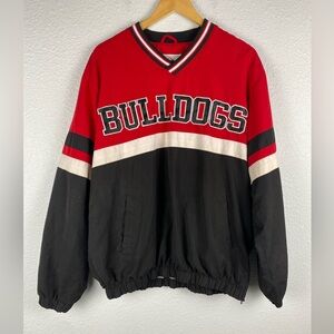 58 Sports Georgia Bulldogs Red & Black v-neck Pullover windbreaker Men’s size L
